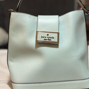 kate spade White Leather Tote Bag